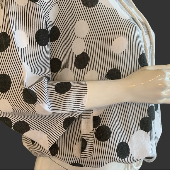 LIABELLA BLACK/WHITE LINEN HOODED ZIP FRONT TOP. WOMEN’S SIZE XXL - Picture 6 of 7